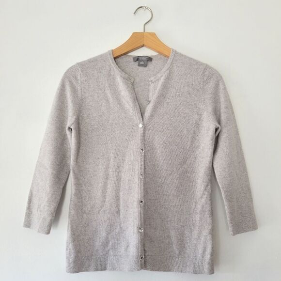 Ann Taylor Cashmere Metallic Silver Gray Women's Sweater Small - Picture 1 of 5